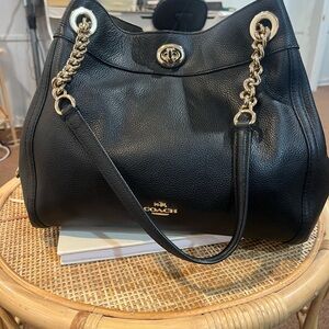 COACH 36855 Turnlock Edie Shoulder Bag in Pebble Leather